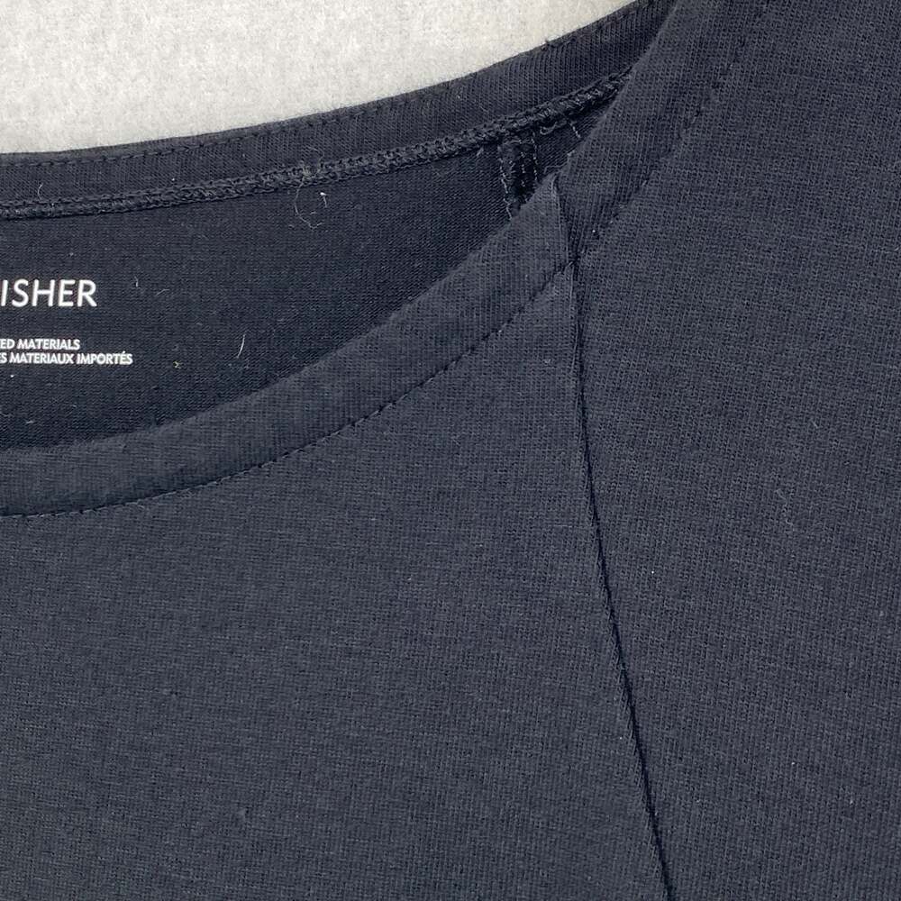 EILEEN FISHER Dress M Stretch Cotton Jersey Tank Subtle Lantern Hem Black USA - Picture 6 of 10